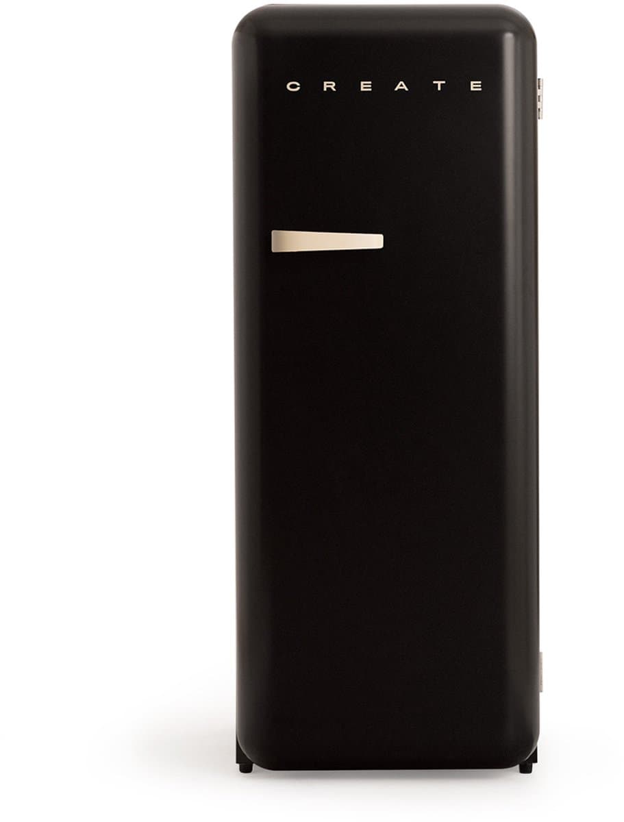 CREATE - Koelkast in retrostijl - Zwart - Handvat Zand - FRIDGE RETRO 281L — afbeelding 1