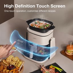 2-in-1 Multifunctionele Airfryer met Plaatfunctie - 4 Liter, 1100W, 8 Kookprogramma's — thumbnail 2