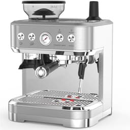 CYRO - Espressomachine - Espressomachines - Espresso Machine - met Melkopschuimer en Molen - Koffiezetapparaat - RVS - Zilver — thumbnail 2