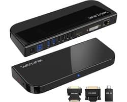 Universeel Dockingstation voor 2 Monitoren met USB C en USB 3.0 - HDMI, DVI/VGA, Gigabit Ethernet, Audio en Microfoon