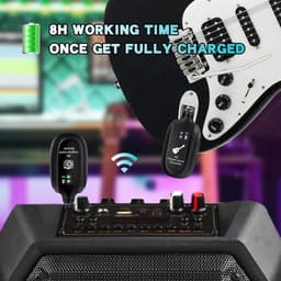 A8 Draadloze Gitaarzender-Ontvanger Systeem - 2.4GHz oplaadbaar, 24-bit/48KHz audio - lage latentie <4ms voor elektrische gitaar & bas - heldere draadloze audio voor MUZIEK en BASGITAREN — thumbnail 3