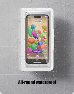 Waterdichte telefoonhouder voor onder de douche - 360° draaibaar - Telefoonhouder voor de badkamer - Wandmontage in de keuken - 19,2*11,3*3,5 cm - Geschikt voor dagelijks gebruik in badkamer en keuken - Wit — thumbnail 5