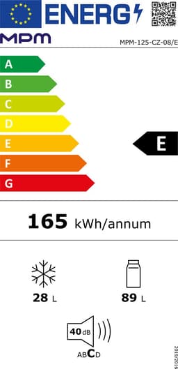 MPM MPM-125-CZ-08/E koel-vriescombinatie Vrijstaand 117 l Wit — thumbnail 2