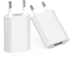 Universaal 5W Slim USB-Lader - Compatibel met iPhone, Samsung, Xiaomi, Sony, LG en Meer - 2-Pack Veiligheidsadapter voor Smartphones, Tablets, iWatch en Andere USB-Geräte