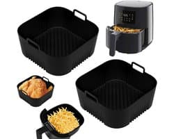 Cosensi - Siliconen bakvorm voor heteluchtfriteuse, 2 stuks accessoires - Geschikt voor Philips Essential 4,1 l - HD9252, HD9200, HD9255 - Hittebestendige bakvorm - Airfryer accessoires duurzaam siliconen.