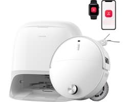 Roborock Qrevo Curv 2 Pro –Robotstofzuiger Met Dweilfunctie–25.000 Pa –7,98 cm Ultraslank Ontwerp–Dweilen met warm water –Reactieve AI-Obstakelherkenning–100℃ Heetwaterwas-Zelfreinigend–Automatische droging– Slimme spraakassistent