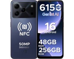 DOOGEE Note 56 Plus - Smartphone - Telefoon - 48 GB RAM+ 256 GB ROM (2TB/TF) - 50 MP camera - 6150 mAh/18W - 6.56 inch 90Hz - Gemini AI - Widevine L1 - NFC - Face ID - Vingerafdruk - GPS - Paars