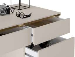 Vente-unique Bureau - 5 lades - Beige en goudkleurig - VUKIA van Pascal Morabito — thumbnail 4