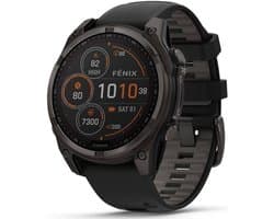 Garmin Fenix 8 Solar Sapphire 47mm - Carbon Gray DLC Titanium - Multisport GPS Smartwatch - Zwart/Grijs