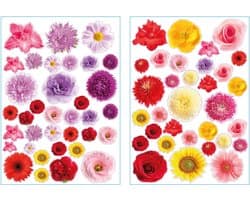 Bloemen Decoratie Stickers voor agenda of Laptop, Kliko | 67-delige Set | Waterbestendig Vinyl
