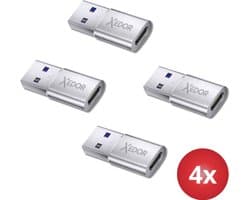 Xedor® Nexa – USB A naar USB C Adapter – 4 Stuks – USB 3.2 Gen 1 – 5 Gbps – Laptops, Smartphones & USB sticks – Zilver