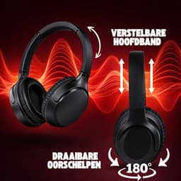 Koptelefoon Draadloos - ANC - Bluetooth - Koptelefoon met Draad - Heldere gesprekken - Koptelefoon - HiFi Geluid - Compact - Inklapbaar - 23 uur Batterij — thumbnail 4