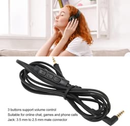 Vervangende kabel met volumeregeling voor hoofdtelefoon, 3,5 mm en 2,5 mm pluggen, 1,2 meter lang. — thumbnail 5