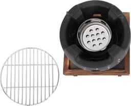 Mini Draagbare BBQ Grill - Ronde Japanse Stijl Houtskool Grill voor Tafelblad - Huishoudelijke Barbecue Kachel met Japanse Design (Luxe) — thumbnail 1
