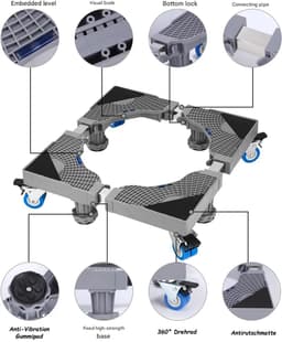 Universele basis voor wasmachines (trommel en pulsator), koelkastrekken, zwenkwielbeugel en verhogingsstandaard. — thumbnail 5