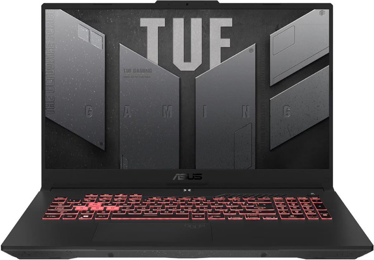 ASUS TUF Gaming A17 - 17.3'' Full HD IPS 144Hz - AMD Ryzen 7 7445HS - GeForce RTX 4050 - 16GB DDR5 - 512GB SSD - Windows 11 Pro — afbeelding 1