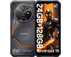 Blackview FORT 2 - AI Robuuste Smartphone - 24 GB RAM - 128 GB ROM - 6,56 inch MTK G81 - Robuuste telefoon - Android 15 - GPS IP69K OTG NFC Gemini AI - Zwart