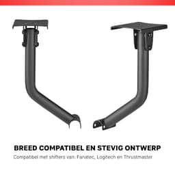 REBBLERS® SIMR 300GM Sim Racing Cockpit + Gearshift Holder + Monitor Mount - Racestoel - Volledig Verstelbaar - Zwart — thumbnail 5