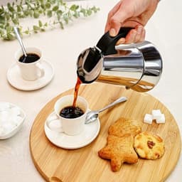Italiaanse espressomachine, 100 ml, capaciteit voor 2 kopjes, koffiezetapparaat, koffiekan, koffiezetkan, roestvrij staal, geschikt voor inductiekookplaat en open vuur. — thumbnail 4