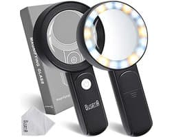 Vergrootglas 30x met 18 LED, Licht en Dimbare Lens voor Lezen