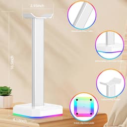 Gaming hoofdtelefoonstandaard met RGB verlichting en flexibele steun — thumbnail 4
