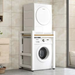 Wasmachine Rek met Opbergruimte - In hoogte Verstelbare Standaard voor Wasmachine en Droger — thumbnail 1