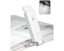 Leeslamp met Klem en USB Oplaadbaar, LED Boeklamp met 2 Helderheidsniveaus voor Kinderen en Boekenliefhebbers