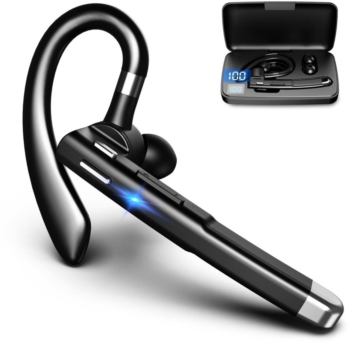 GELLDG Draadloze Headset - Bluetooth-headset met microfoon - Met Microfoon Bluetooth Headset Draadloos - Met Noise Canceling Handsfree Bellen - Bluetooth6.1 — afbeelding 1