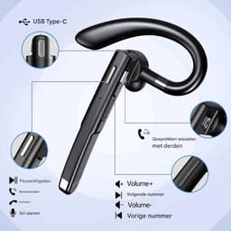 GELLDG Draadloze Headset - Bluetooth-headset met microfoon - Met Microfoon Bluetooth Headset Draadloos - Met Noise Canceling Handsfree Bellen - Bluetooth6.1 — thumbnail 4
