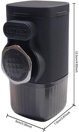 Draagbare Espressomachine - Handmatig (Zonder Stroom) - 15 Bar - 2-in-1 voor Capsules & Gemalen Koffie - 100ml - Reis Koffiezetapparaat - Zwart — thumbnail 5