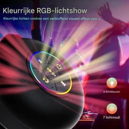 GELLDG 2 stuks badkamerluidsprekers - douche - Zuignap type - Mini - Draagbare draadloze luidsprekers - Compact volume - Bass stereo - Met LED-verlichting - Geschikt voor badkamer, feestjes, reizen, thuis — thumbnail 4