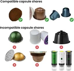 Draagbare reis espressomachine - 12V oplaadbare espressomachinemet voor kamperen en auto - Amerikaanse Italiaanse geconcentreerde elektrische kleine draadloze verwarming - Grijs — thumbnail 4