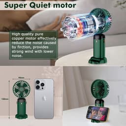 Draagbare Mini Ventilator Oplaadbare Handventilator 5 Snelheden 4200mAh Vouwbare USB Ventilator voor Binnen en Buiten — thumbnail 3