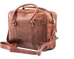 Handgemaakte Messengertas OnceDoce® ‘Montevideo’ Urban Vintage voor laptop 15 inch – 37x28x10 cm – A-4 Formaat – Model nr 0114