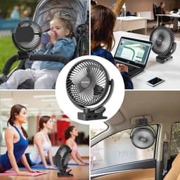 Oplaadbare 10000 mAh Clip-on Ventilator met Afstandsbediening en LED-verlichting — thumbnail 5