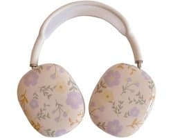 Hoesje voor AirPods Max met Paars Bloemenpatroon, Schokbestendige Beschermhoes