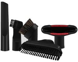 5-delig stofzuiger hulpstukken set - geschikt voor Miele - AEG - Karcher - Bosch - Numatic - Nilfisk - meubelborstel - spleetzuigmond - stofzuigermond - stofzuigermondstuk - stofzuigervoet - borstel - universeel zuigmond