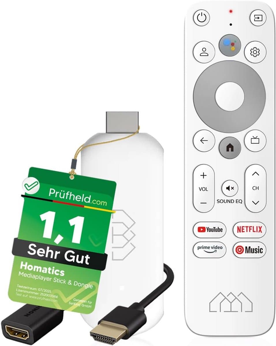 4K UHD Mediaspeler Stick met Google TV, Netflix Certificering en Spraakbesturing — afbeelding 1