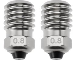 2 stuks 0.8mm Bimetalen Gehard Stalen 3D Printer Nozzles
