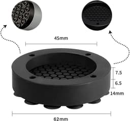 Set van 4 Vibro-isolerende Voetjes voor Wasmachine en Droger - Antislip Trillingsdempers (Zwart, 45 mm Binnenmaat) — thumbnail 4