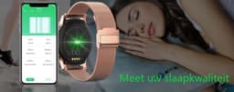 Belesy® SMART - Smartwatch Dames - Smartwatch Heren - Horloge - Stappenteller - 1.3 inch - Kleurenscherm - Full Touch - Bluetooth Bellen - Roségoud - Staal — thumbnail 8