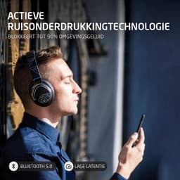 PowerLocus MoonFly Koptelefoon Over-Ear met Active Noise Cancelling, Draadloze Hoofdtelefoon, Voice Assistant Activation - Zwart/Grijs — thumbnail 14