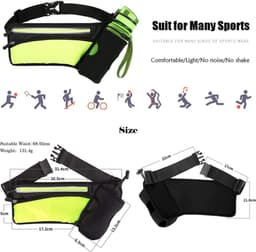 Sport Heupband smartphone | Hardloopband | Sportband | Hardloop Riem Met Drink fles Houder - zwart — thumbnail 2