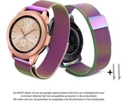 Regenboogkleurig Metalen bandje Milanees voor 20mm Smartwatches- zie compatibele modellen van Samsung, Pebble, Garmin, Huawei, Moto, Ticwatch, Seiko, Citizen en Q – Maat: zie maatfoto – 20 mm rainbow milanese smartwatch strap
