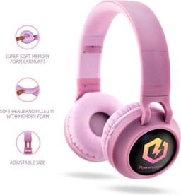 PowerLocus Buddy Draadloze On-Ear Koptelefoon voor Kinderen, LED lampjes, 85db Limiet, met Microfoon, Micro SD poort - Roze — thumbnail 11