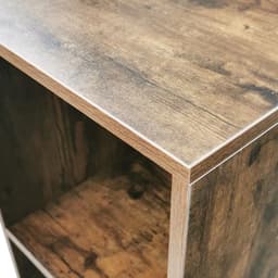 VDD Vinyl - Platenspeler Meubel - Lp kast - Vinyl kast - Platenspeler kast - Lp meubel - Platen kast - Vinyl opberg systeem - Lp platen opbergkast - Opbergen lp vinyl platen - Vinyl opbergkas - Vinyl houder - 3 open vakken - 33 x 34 x 100 cm - Bruin — thumbnail 2
