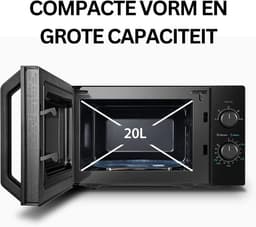 White-label Combi Magnetron - Combimagnetron Vrijstaand - Heteluchtoven - Inbouw Mogelijk - 800W - Zwart — thumbnail 5