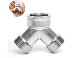 Y stuk kraan splitter - Aanvoer y stuk voor wasmachine - G 3/4" - Waterverdeler voor Wasmachine en Vaatwasser - voor gebruik in huis en tuin - G 3/4" waterverdeler - Buitenkraan - kraanverdeler tuinslangaansluiting