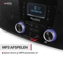 DAB radio met CD speler, Bluetooth, USB mp3 speler en radio - Stereo - Zwart - Audizio Cannes — thumbnail 4