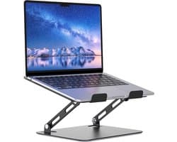 Adjustable Laptop Stand - Portable Laptop Riser with Ergonomic Design - Metal Laptop Mount Lift for 10-15.6 Inch PC Computer - Black